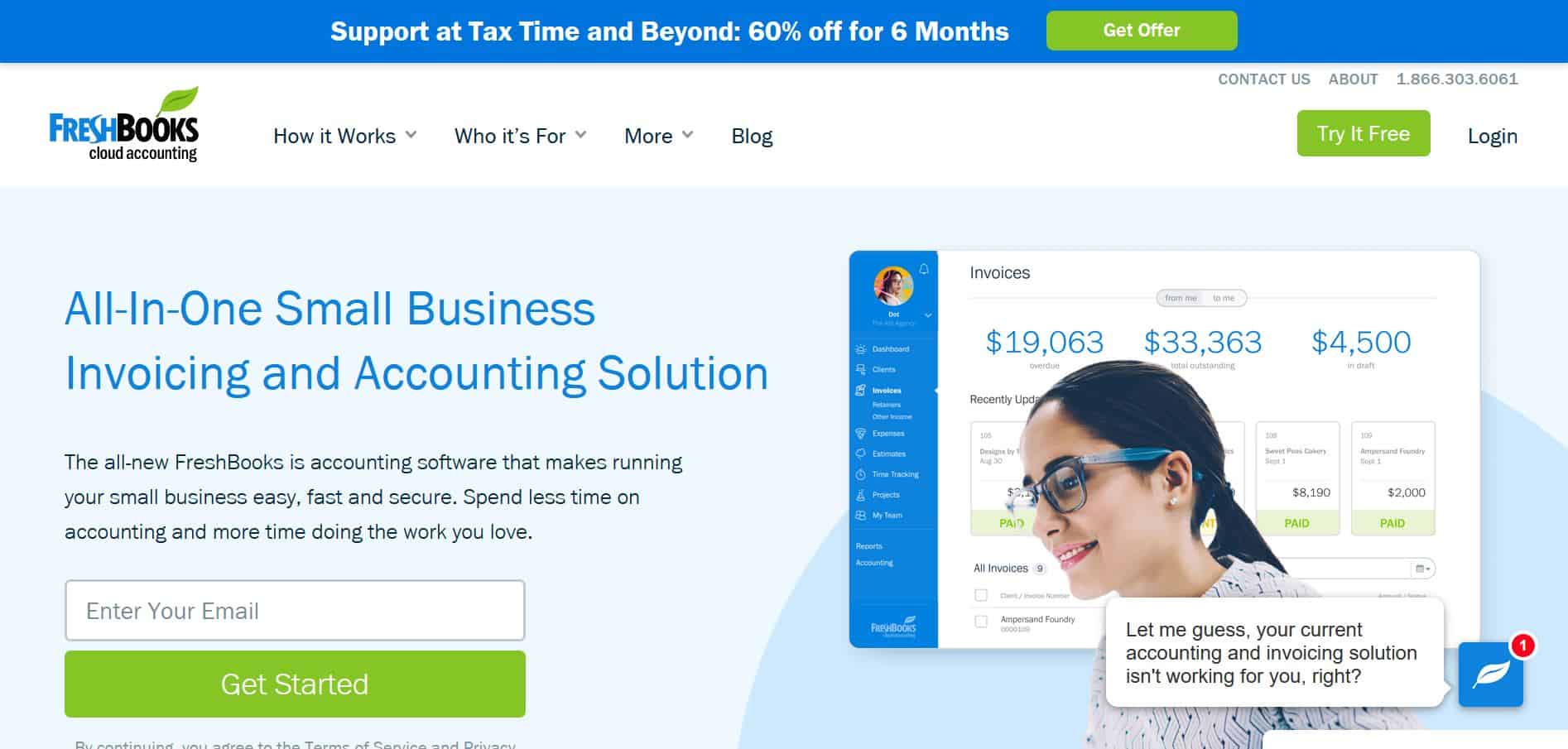 freshbooks homepage
