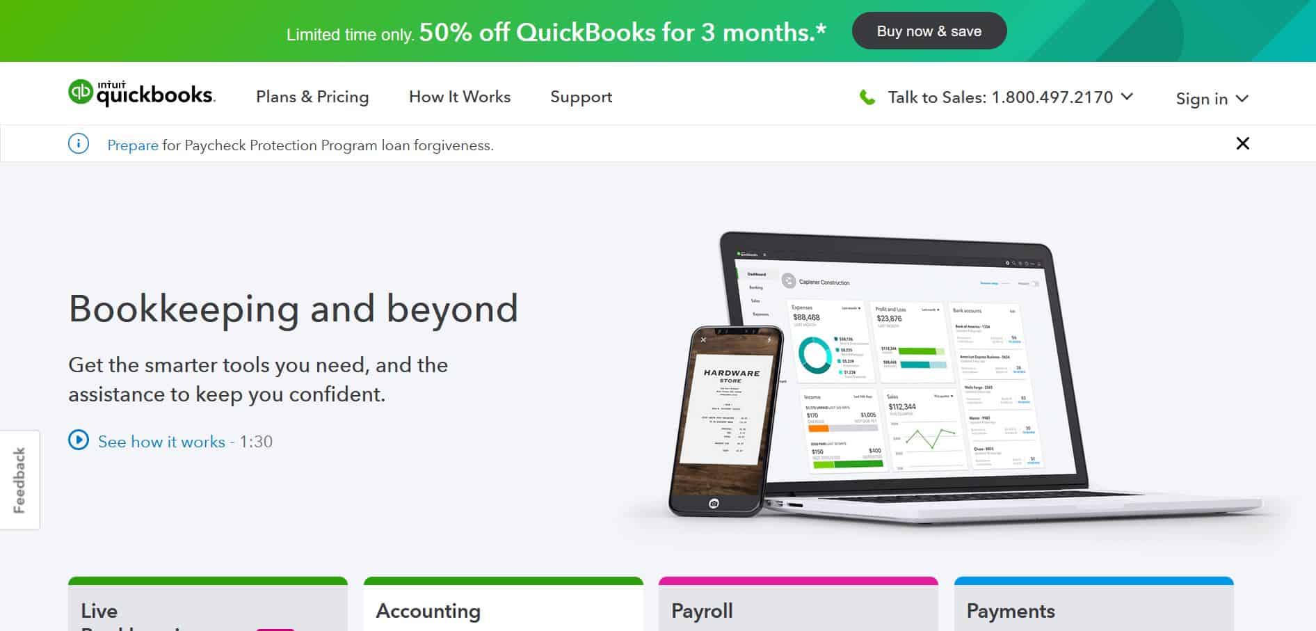 quickbooks homepage
